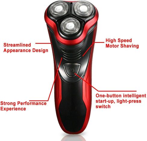 JINYI Electric Shaver Razor for Men,Waterproof Cordless Rechargeable Electric Shaver with Pop-up Trimmer, Wet & Dry Rotary Razor in Kuwait