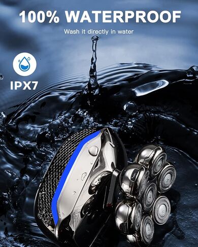 LOBINH Electric Head Shaver for Bald Men, 5-in-1 Men's Electric Rotary Razor with 7D Floating Head, 100% Washable Wet & Dry Shaving with Grooming Kit, LED Display, USB Rechargeable Type-C Adapter in Saudi Arabia