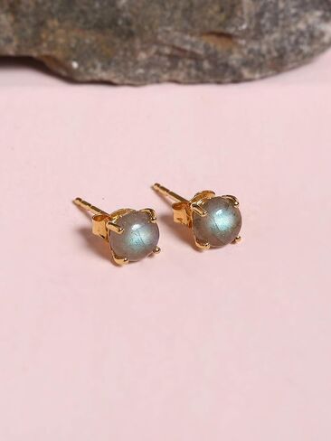 YoTreasure 1.50 Ct. Labradorite Stud Earrings Solid 10k Yellow Gold Jewelry in Kuwait