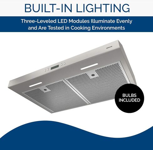 Broan-NuTone BCDJ136SS Glacier 36-inch Under-Cabinet 4-Way Convertible Range Hood with 3-Speed Exhaust Fan and Light, Stainless Steel in Saudi Arabia