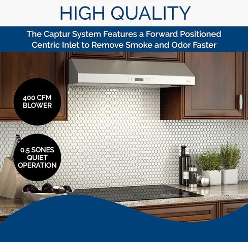 Broan-NuTone BCDJ136SS Glacier 36-inch Under-Cabinet 4-Way Convertible Range Hood with 3-Speed Exhaust Fan and Light, Stainless Steel in Saudi Arabia
