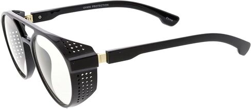 zeroUV - Retro Steampunk Vented Side Cover Goggle Clear Lens Glasses 55mm in Saudi Arabia