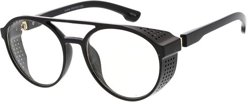 zeroUV - Retro Steampunk Vented Side Cover Goggle Clear Lens Glasses 55mm in Saudi Arabia