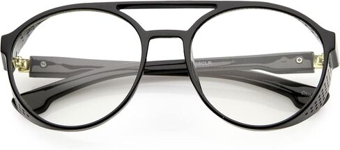 zeroUV - Retro Steampunk Vented Side Cover Goggle Clear Lens Glasses 55mm in Saudi Arabia