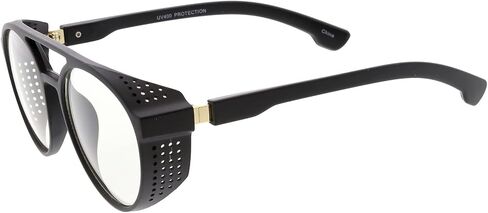 zeroUV - Retro Steampunk Vented Side Cover Goggle Clear Lens Glasses 55mm in Kuwait