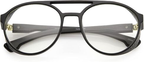 zeroUV - Retro Steampunk Vented Side Cover Goggle Clear Lens Glasses 55mm in Kuwait