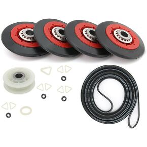 Dryer Repair Kit Drum Rollers Belt Idler Pulley Replace For Maytag Bravos XL MEDB950YG2 MEDB950YG1 MEDB950YG0 MEDB880BW0 MEDB855DW3 MEDB855DW2 MEDB855DW1 MEDB855DW0 MEDB855DC3 MEDB855DC2 MEDB855DC1 in Kuwait