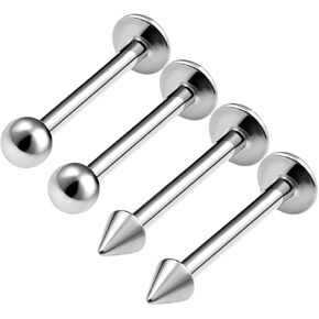 4PCS Surgical Steel Lip Ring Studs 14 gauge 3mm Ball Spike Spider Bite Earrings Vertical Labret Piercing Jewelry Choose Sizes in Kuwait