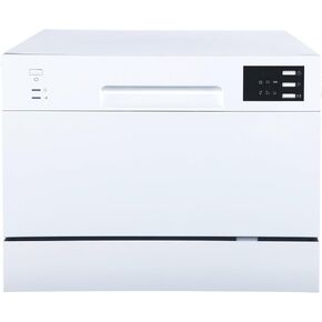 SPT SD-2225DW Compact Countertop Dishwasher/Delay Start-Energy Star Portable Dishwasher with Stainless Steel Interior and 6 Place Settings Rack Silverware Basket/Apartment Office Home Kitchen, White in Kuwait