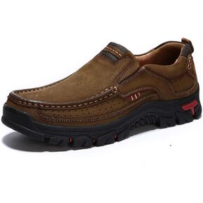 CHICLOVEY Men's Slip-on Hiking Shoes Leather Casual Outdoor Walking Sneaker in Saudi Arabia