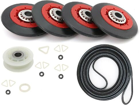 Dryer Repair Kit Drum Rollers Belt Idler Pulley Replace For Maytag Bravos XL MEDB950YG2 MEDB950YG1 MEDB950YG0 MEDB880BW0 MEDB855DW3 MEDB855DW2 MEDB855DW1 MEDB855DW0 MEDB855DC3 MEDB855DC2 MEDB855DC1 in Saudi Arabia