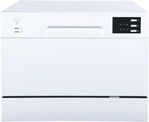 SPT SD-2225DW Compact Countertop Dishwasher/Delay Start-Energy Star Portable Dishwasher with Stainless Steel Interior and 6 Place Settings Rack Silverware Basket/Apartment Office Home Kitchen, White in Kuwait