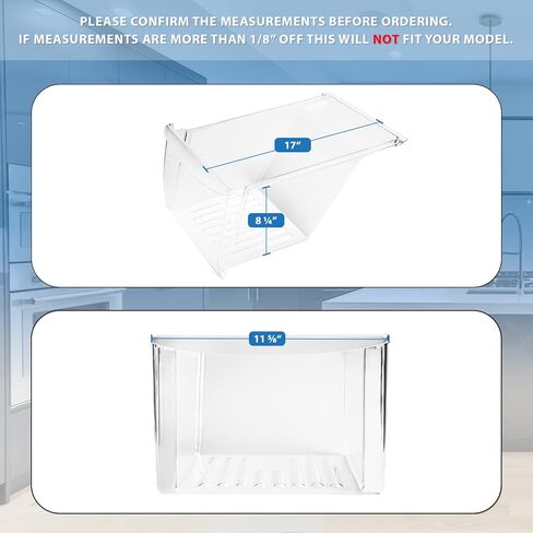 UPGRADED Lifetime Appliance 2 x 240337103 Crisper Bin Compatible with Frigidaire Refrigerator Shelf | Fridge Drawer - 240337100, AP2115741, 240323007 in Saudi Arabia