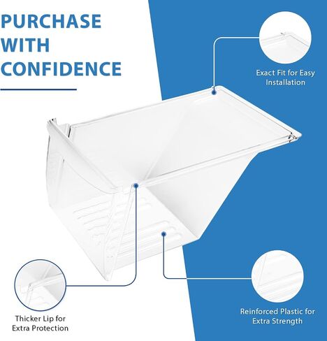 UPGRADED Lifetime Appliance 2 x 240337103 Crisper Bin Compatible with Frigidaire Refrigerator Shelf | Fridge Drawer - 240337100, AP2115741, 240323007 in Saudi Arabia