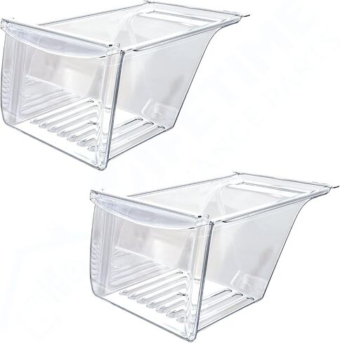 UPGRADED Lifetime Appliance 2 x 240337103 Crisper Bin Compatible with Frigidaire Refrigerator Shelf | Fridge Drawer - 240337100, AP2115741, 240323007 in Saudi Arabia