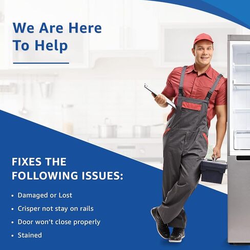 UPGRADED Lifetime Appliance 2 x 240337103 Crisper Bin Compatible with Frigidaire Refrigerator Shelf | Fridge Drawer - 240337100, AP2115741, 240323007 in Saudi Arabia