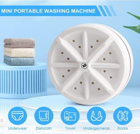 Mini Portable Washing Machine,Mini Dishwashers Ultrasonic Turbo Disinfection with USB,Suitable for Home, Business, Travel, College Room, RV, Apartment（Send storage box） in Kuwait