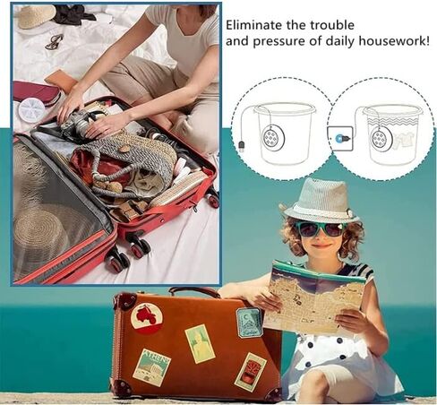 Mini Portable Washing Machine,Mini Dishwashers Ultrasonic Turbo Disinfection with USB,Suitable for Home, Business, Travel, College Room, RV, Apartment（Send storage box） in Kuwait