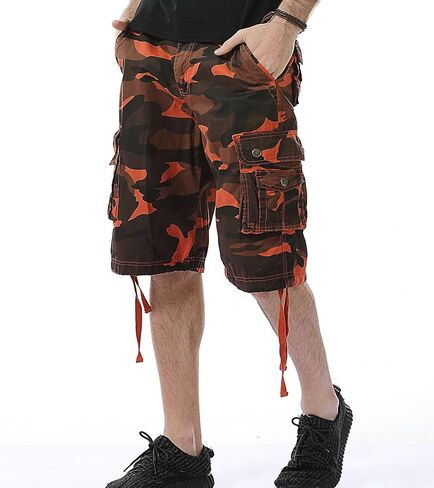 DONGD Mens Cargo Shorts Cotton Relaxed Fit Camouflage Camo Cargo Short in Saudi Arabia
