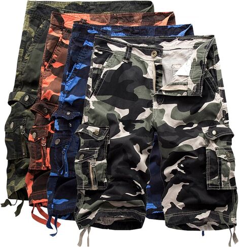 DONGD Mens Cargo Shorts Cotton Relaxed Fit Camouflage Camo Cargo Short in Saudi Arabia