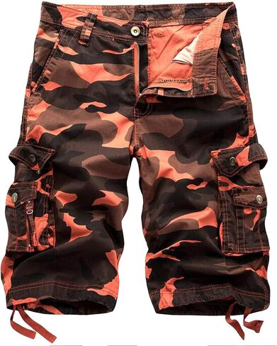 DONGD Mens Cargo Shorts Cotton Relaxed Fit Camouflage Camo Cargo Short in Saudi Arabia