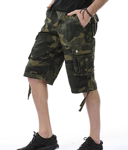 DONGD Mens Cargo Shorts Cotton Relaxed Fit Camouflage Camo Cargo Short in Saudi Arabia