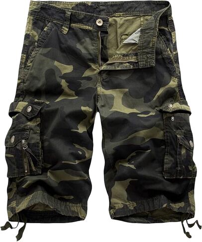 DONGD Mens Cargo Shorts Cotton Relaxed Fit Camouflage Camo Cargo Short in Saudi Arabia