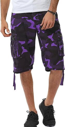 DONGD Mens Cargo Shorts Cotton Relaxed Fit Camouflage Camo Cargo Short in Saudi Arabia