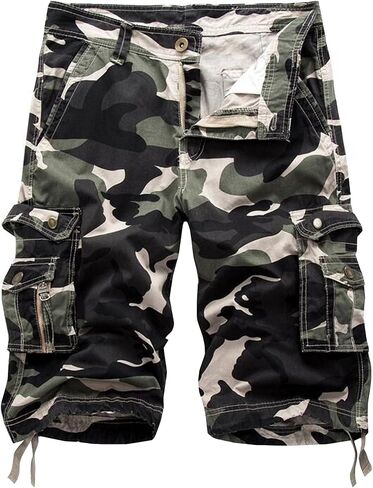 DONGD Mens Cargo Shorts Cotton Relaxed Fit Camouflage Camo Cargo Short in Saudi Arabia