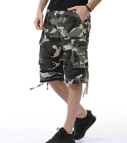 DONGD Mens Cargo Shorts Cotton Relaxed Fit Camouflage Camo Cargo Short in Saudi Arabia