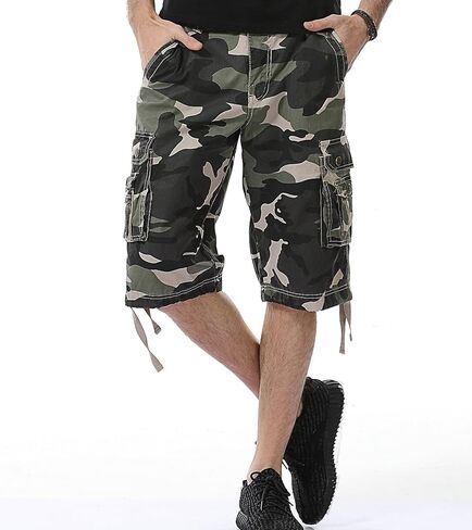 DONGD Mens Cargo Shorts Cotton Relaxed Fit Camouflage Camo Cargo Short in Saudi Arabia