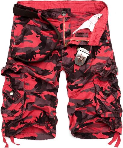 HODZAIW Mens Camo Cargo Shorts Cotton Loose Fit Outdoor Cargo Shorts Lightweight in Saudi Arabia