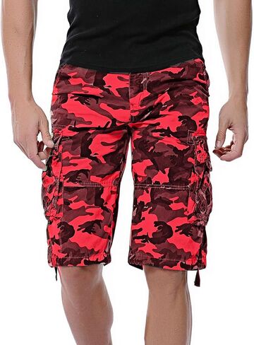 HODZAIW Mens Camo Cargo Shorts Cotton Loose Fit Outdoor Cargo Shorts Lightweight in Saudi Arabia