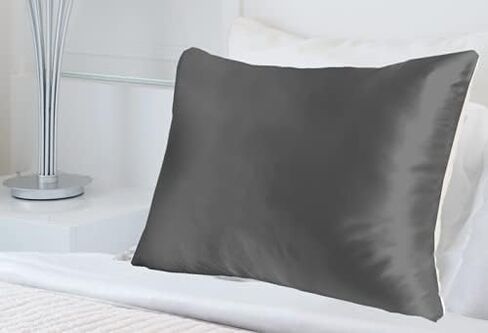 MYK Silk 25 Momme Luxury Mulberry Silk Pillowcase, Oeko-TEX Certified, Hypoallegernic, Hair and Skin Care, Curly Friendly Essentials, Standard, White in Saudi Arabia