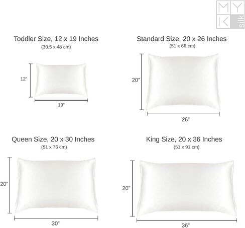MYK Silk 25 Momme Luxury Mulberry Silk Pillowcase, Oeko-TEX Certified, Hypoallegernic, Hair and Skin Care, Curly Friendly Essentials, Standard, White in Saudi Arabia