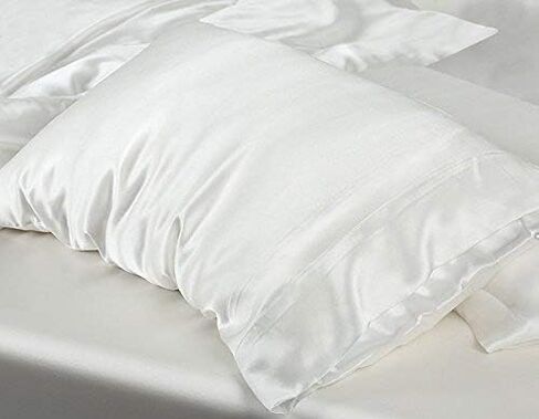 MYK Silk 25 Momme Luxury Mulberry Silk Pillowcase, Oeko-TEX Certified, Hypoallegernic, Hair and Skin Care, Curly Friendly Essentials, Standard, White in Saudi Arabia
