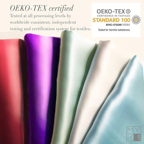 MYK Silk 25 Momme Luxury Mulberry Silk Pillowcase, Oeko-TEX Certified, Hypoallegernic, Hair and Skin Care, Curly Friendly Essentials, Standard, White in Saudi Arabia