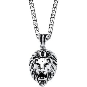 Palm Beach Jewelry Men's Stainless Steel Lion Head Pendant (27mm) with 24 inch Chain in Kuwait