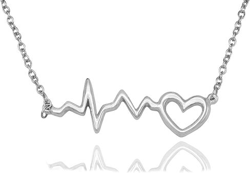 قلادة على شكل نبضات القلب، هدية اعتراف الحب لشخص مميز، ECG مع قلادة على شكل قلب، هدايا يدوية للممرضات والأطباء، قلادة EKG ، الحب ECG للتمريض RN التمريض، قلادة قلادة رضاعة in Saudi Arabia
