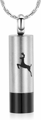 constantlife Cremation Jewelry for Ashes Engraved Deer Pattern Memorial Urn Necklace Stainless Steel Pendant Souvenir in Kuwait