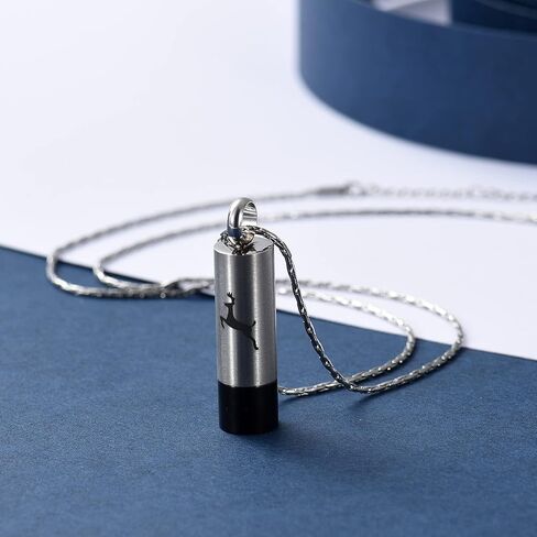 constantlife Cremation Jewelry for Ashes Engraved Deer Pattern Memorial Urn Necklace Stainless Steel Pendant Souvenir in Kuwait