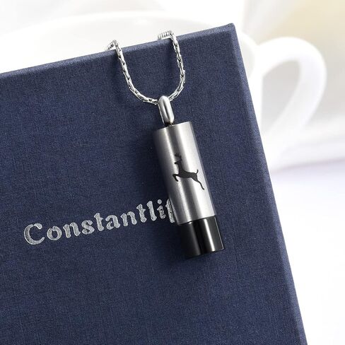 constantlife Cremation Jewelry for Ashes Engraved Deer Pattern Memorial Urn Necklace Stainless Steel Pendant Souvenir in Kuwait