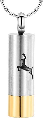constantlife Cremation Jewelry for Ashes Engraved Deer Pattern Memorial Urn Necklace Stainless Steel Pendant Souvenir in Kuwait