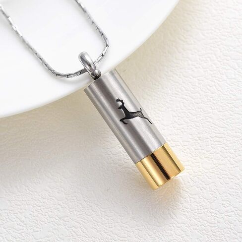 constantlife Cremation Jewelry for Ashes Engraved Deer Pattern Memorial Urn Necklace Stainless Steel Pendant Souvenir in Kuwait