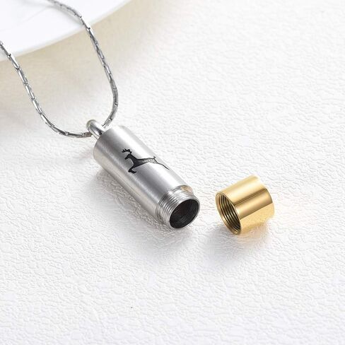constantlife Cremation Jewelry for Ashes Engraved Deer Pattern Memorial Urn Necklace Stainless Steel Pendant Souvenir in Kuwait