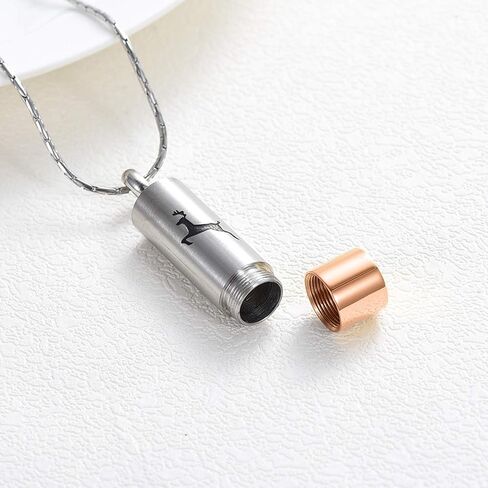 constantlife Cremation Jewelry for Ashes Engraved Deer Pattern Memorial Urn Necklace Stainless Steel Pendant Souvenir in Saudi Arabia