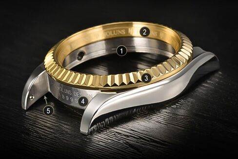 Mens Full Gold Watch Automatic Mechanical Gilded Steel Self-Wind Sapphire Glass Dress Waterproof Watch in Saudi Arabia
