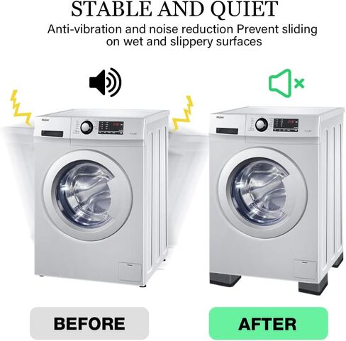 Anti Vibration Pads for Washing Machine, Shock and Noise Cancelling Rubber Mat for Washer and Dryer Isolation Dampeners Anti Slip Washing Machine Feet Pads Anti-Walk Washing Machine Stabilizer in Saudi Arabia