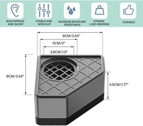 Anti Vibration Pads for Washing Machine, Shock and Noise Cancelling Rubber Mat for Washer and Dryer Isolation Dampeners Anti Slip Washing Machine Feet Pads Anti-Walk Washing Machine Stabilizer in Saudi Arabia