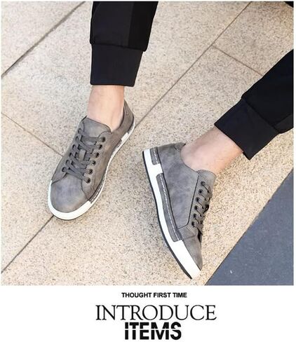 AINIJIA&HOLO Men's Leather Casual Dress Sneakers,Everyday Breathable Low Top Walking Shoes Business Shoes in Kuwait